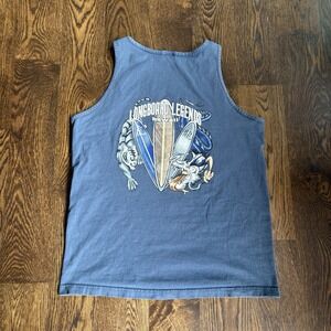 Vtg 90s Alstyle Longboard Legends Hawaii Surf Tank Top L Tiger Dragon Y2K Skater
